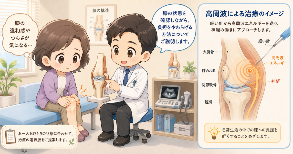 手術を避けたい膝の痛みに｜クーリーフの仕組みと高周波治療の原理