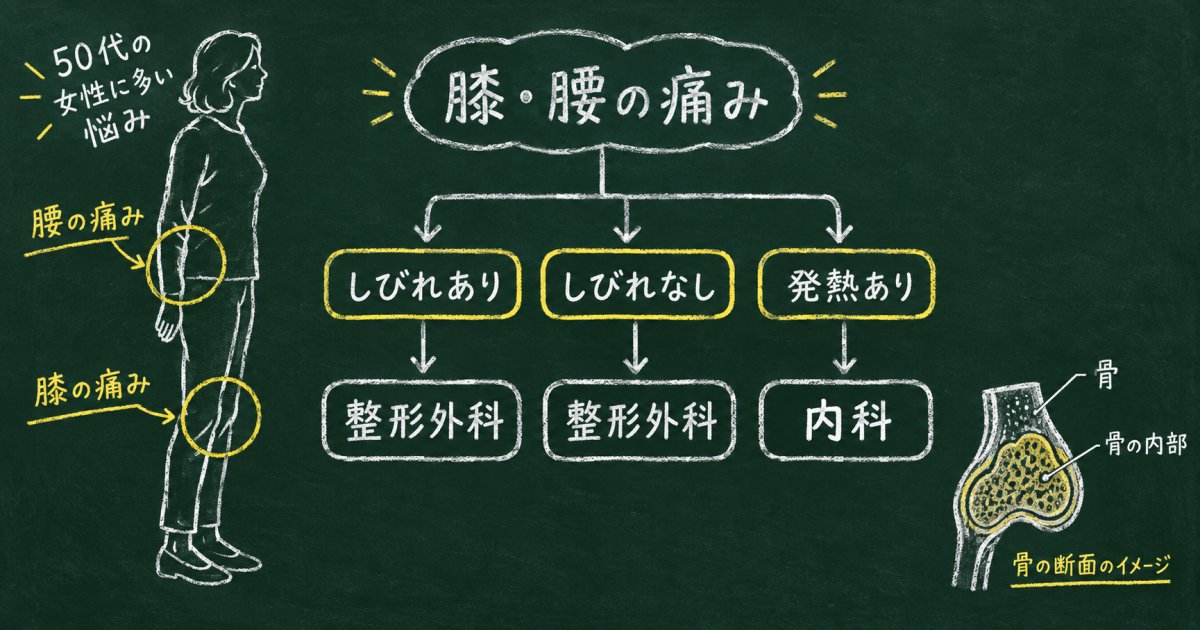 50代女性の膝・腰の痛み、整形外科受診の判断基準としびれの見分け方