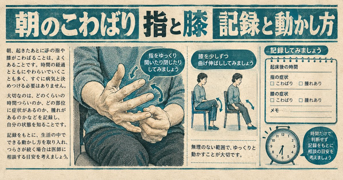 朝、指や膝がこわばる…仕事前に知りたい原因と無理のない対処法