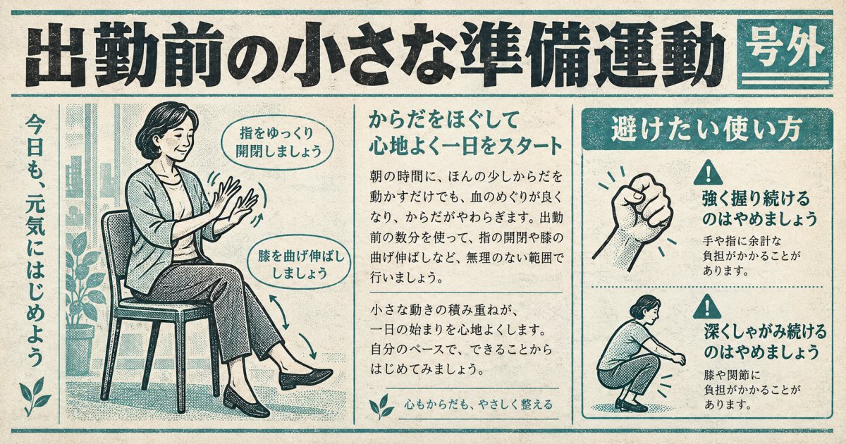 仕事や家事の前に、こわばる体をどう動かす？